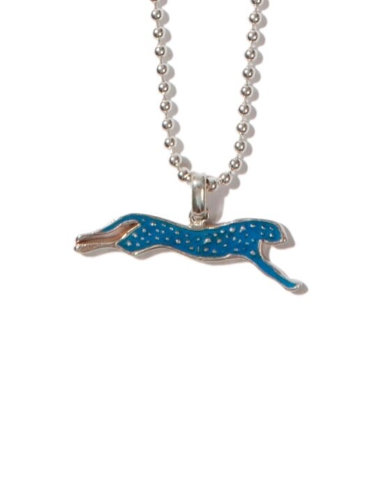 Cheetah necklace (silver,blue)