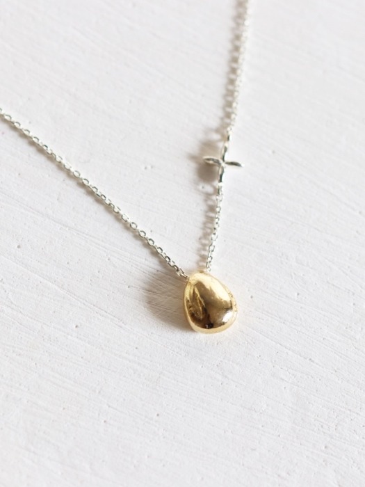 Tiny flower point necklace [14k gold/silver]