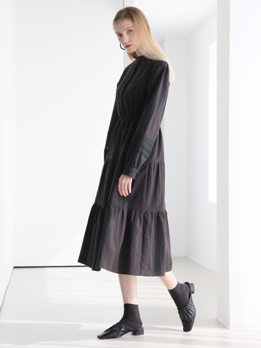 SLEEVE DETAIL DRESS BLACK