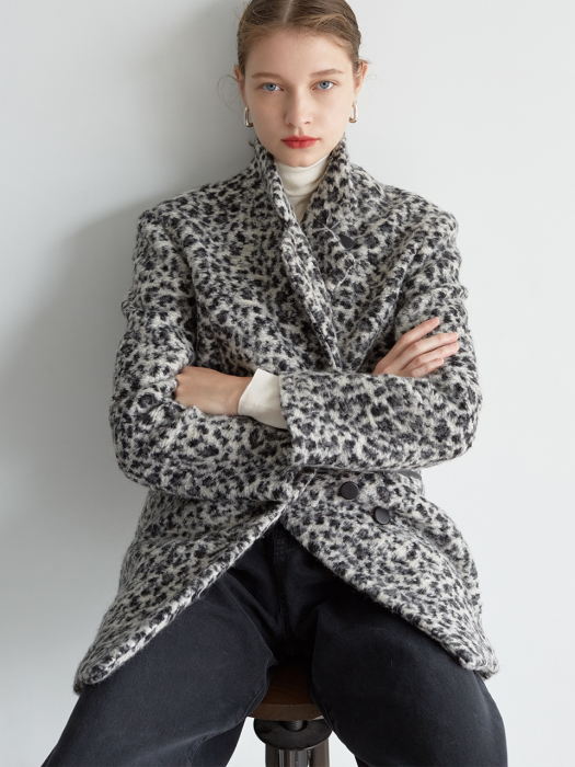 leopard half coat (Fabric from Italy)