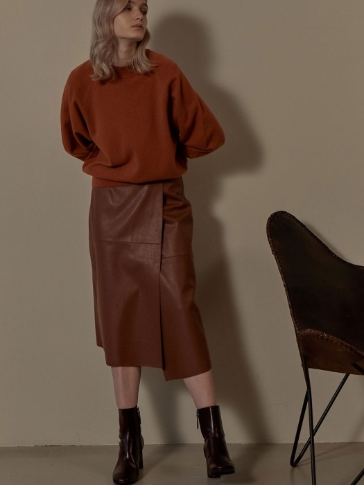 Unbalance Fake Leather Skirt SL9WS012-93