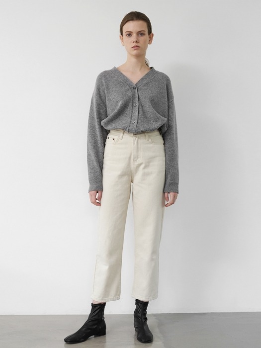 Wool Gardigan Knit Sweater (Grey)