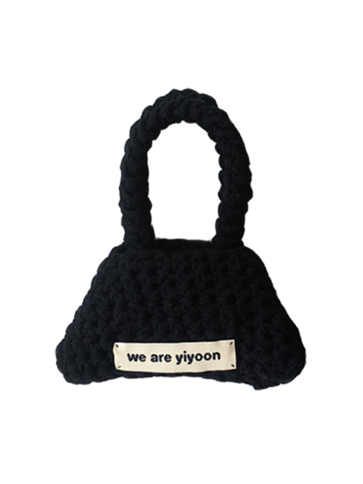 Rectangle crochet bag mini (black)