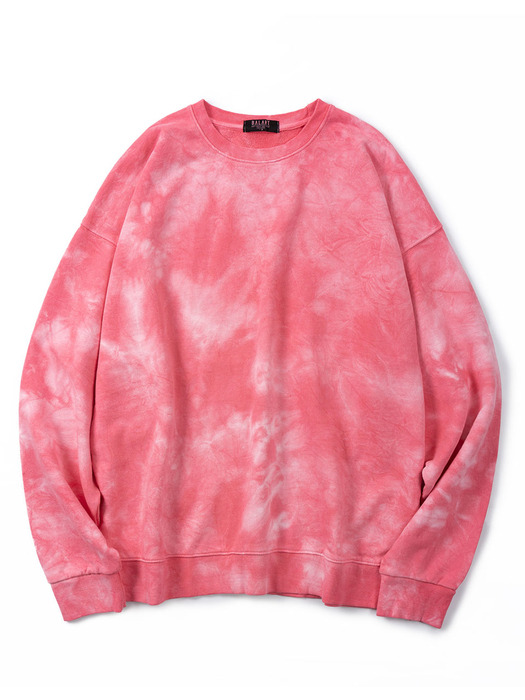 Marbling Silicon Lable Sweatshirt - Pink