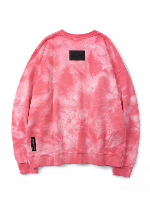 Marbling Silicon Lable Sweatshirt - Pink