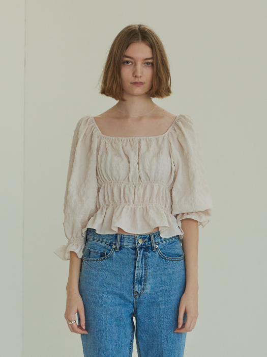 PUFF SQUARE BLOUSE (IVORY)