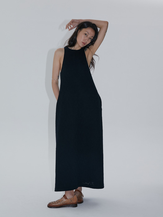 Halterneck Dress Navy