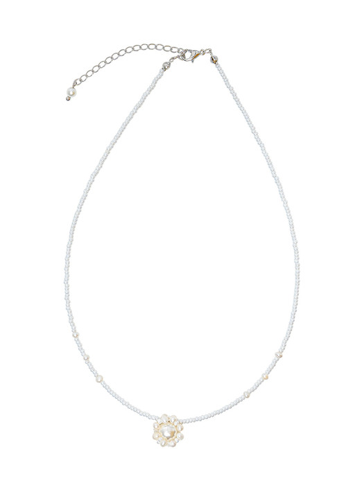 Ariel Beads Necklace (White)
