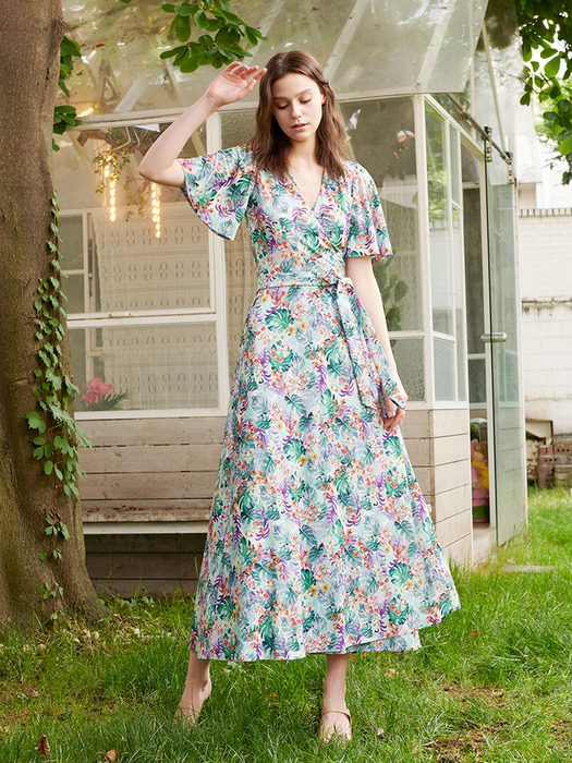 LABEAU TROPICAL WRAP DRESS [라뷰 트로피칼 랩 드레스] RM21W02