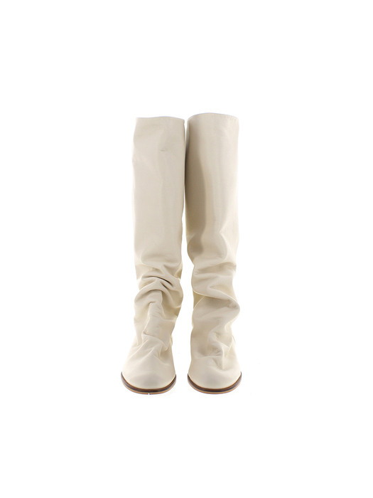 point_wrinkle long boots_ivory_20503