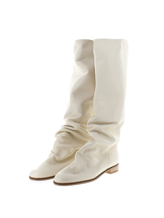 point_wrinkle long boots_ivory_20503