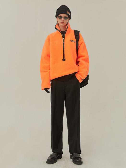 Callcid shearling anorak jacket Neon orange