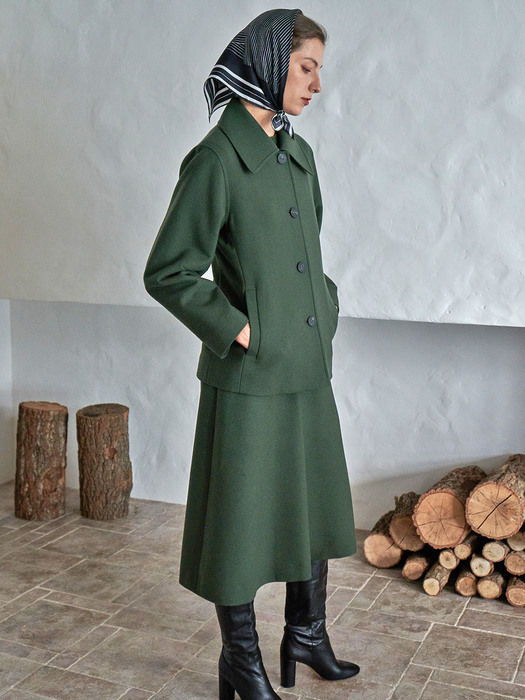 WIDE COLLAR JACKET_FOREST GREEN