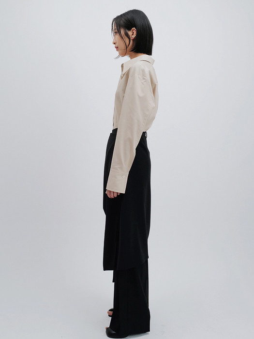 WOOL BELTED TROUSERS (BLACK)