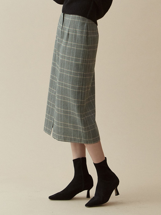 V.check midi-skirt (green)