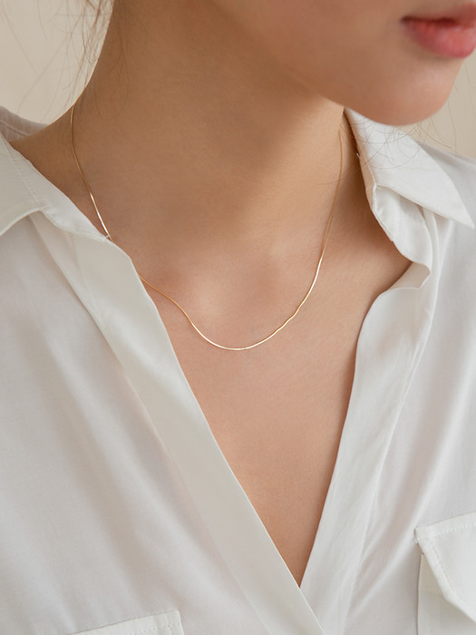 14k gold chain choker silk necklace (14k 골드)(3type)