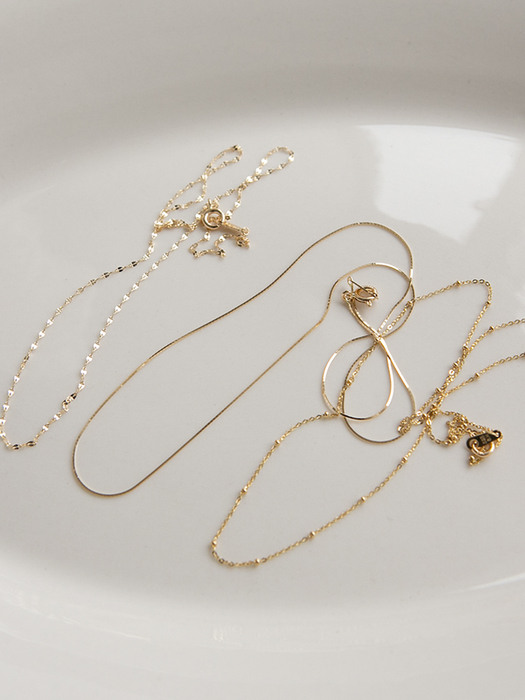 14k gold chain choker silk necklace (14k 골드)(3type)