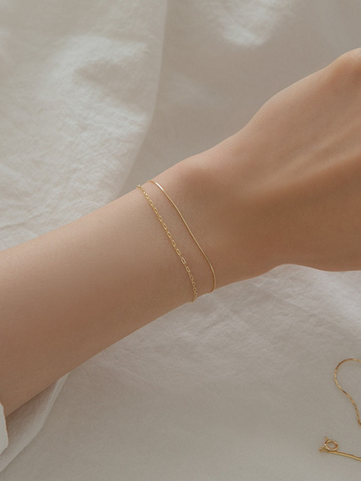 14k gold silk bracelet (14k 골드)(6type)