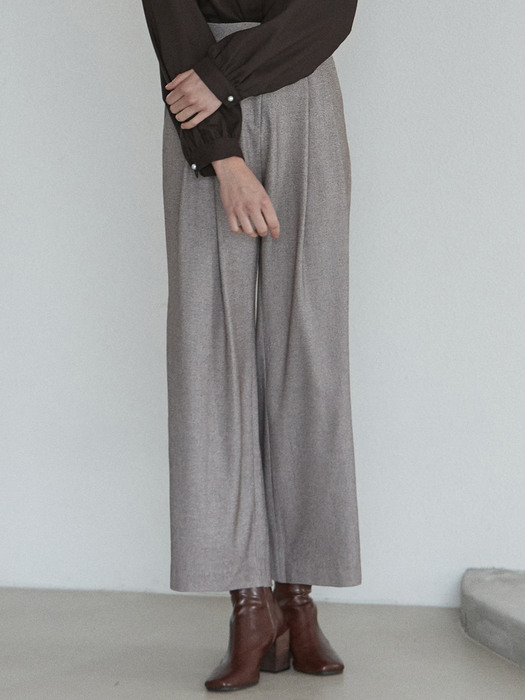 [By Joorti] J557 button wide slacks (grey)