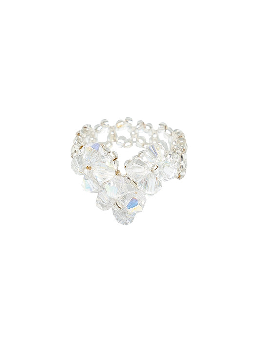 Heart Beads Ring (Clear)