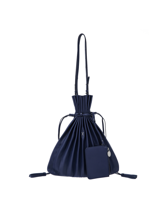 Lucky Pleats Shopper Posy Navy