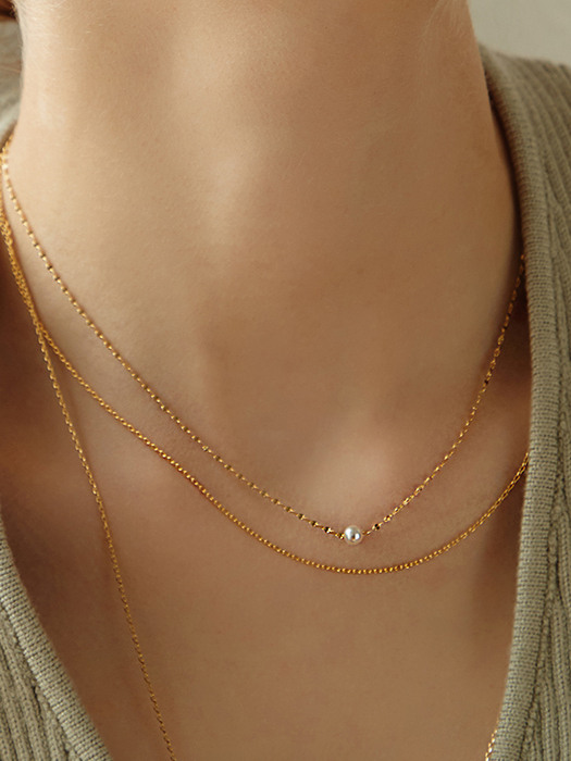 [silver925]pit a pat pearl necklace