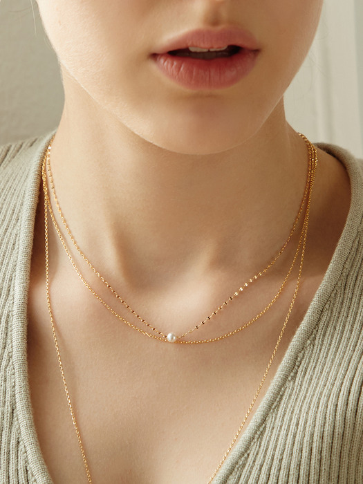 [silver925]pit a pat pearl necklace