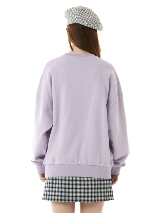 (TS-21122) HEART FRAME BUNNY SWEATSHIRT LAVENDER