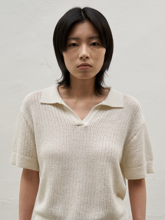 Linen Collar Knit [Ivory]