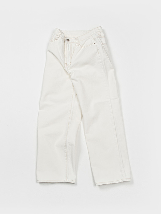 Washing cotton pants-ivory								