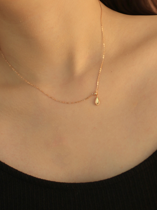 [Silver925] LU143 Water`````drop````` cubic adjustable necklace