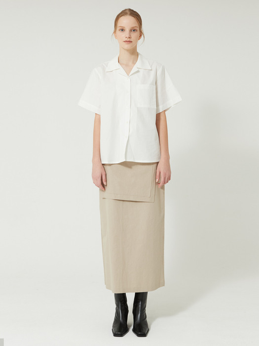 Belt Long Skirt (Beige)