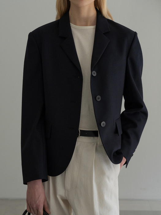 Oliver wool jacket (Dark navy)