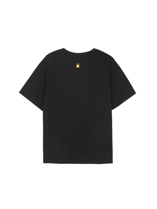 21S/S 패드록 시그니처 포켓 반팔 티셔츠(블랙)(남녀공용)