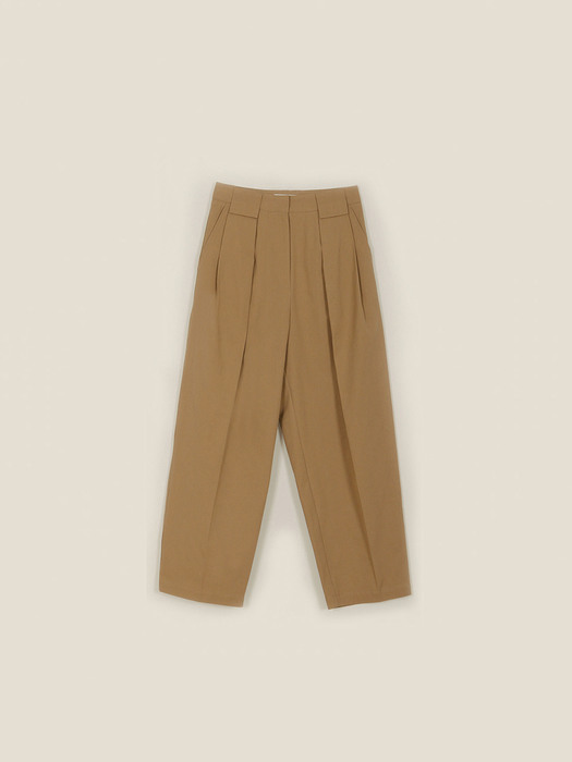 TAPERED FIT COTTON TROUSER (BEIGE)