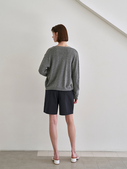 RENEW BASIC V-NECK CARDIGAN_GRAY