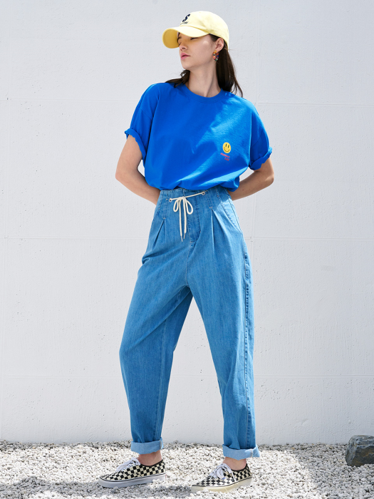 스마일 포스트업 반팔 티셔츠 [BLUE] / S21D05018