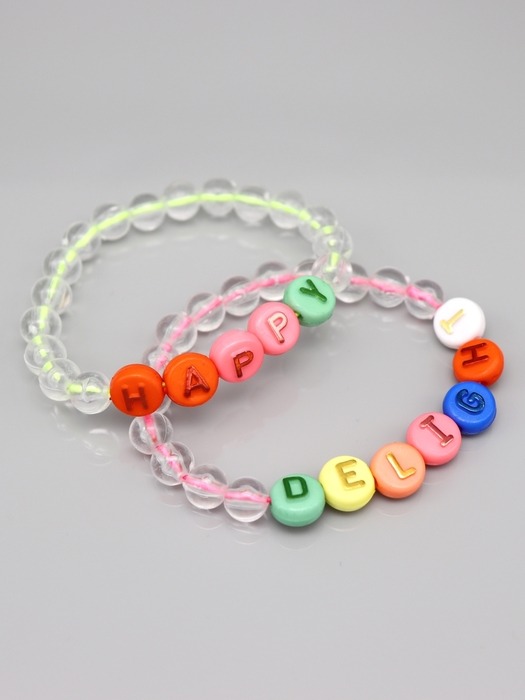Candy color ball initial acrylic Bracelet 컬러 이니셜 투명볼 믹스 아크릴 팔찌