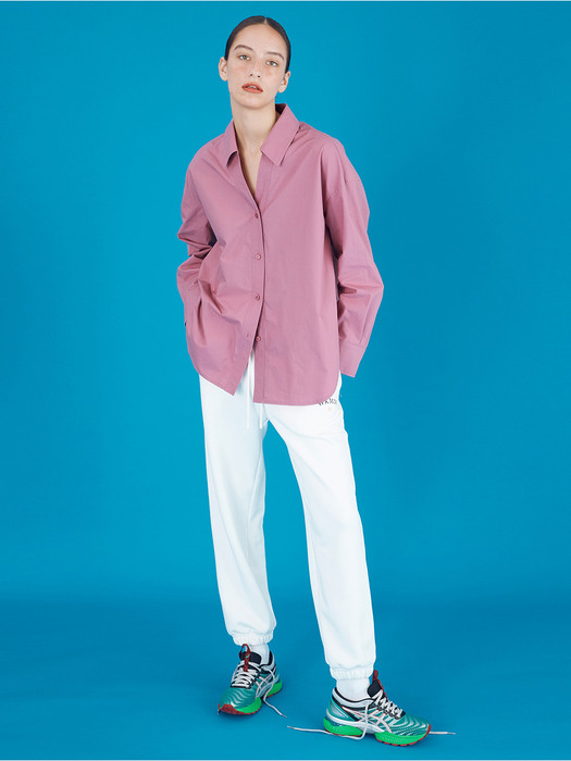 V-neck Collar Shirt_Pink