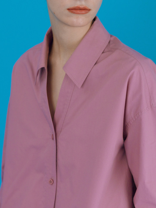 V-neck Collar Shirt_Pink
