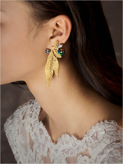 Casted Lace Long `drop` Earrings