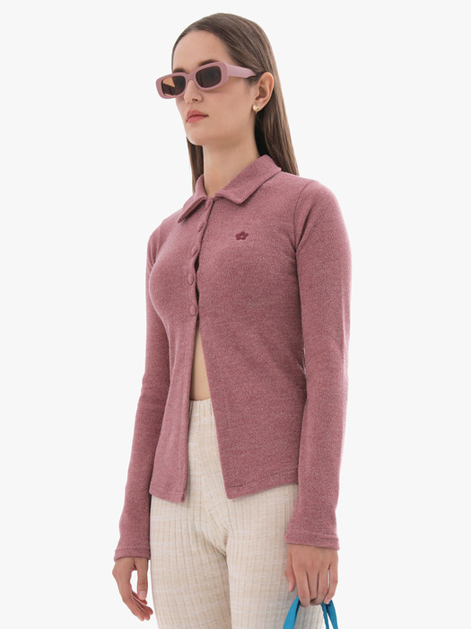 BRANCH OFF TERRY CARDIGAN - ROSE PINK