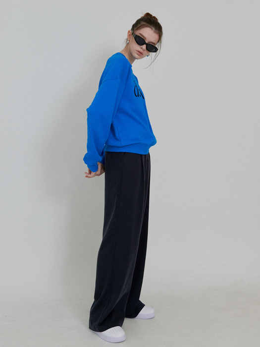 Button Point Wide Pants [Navy]