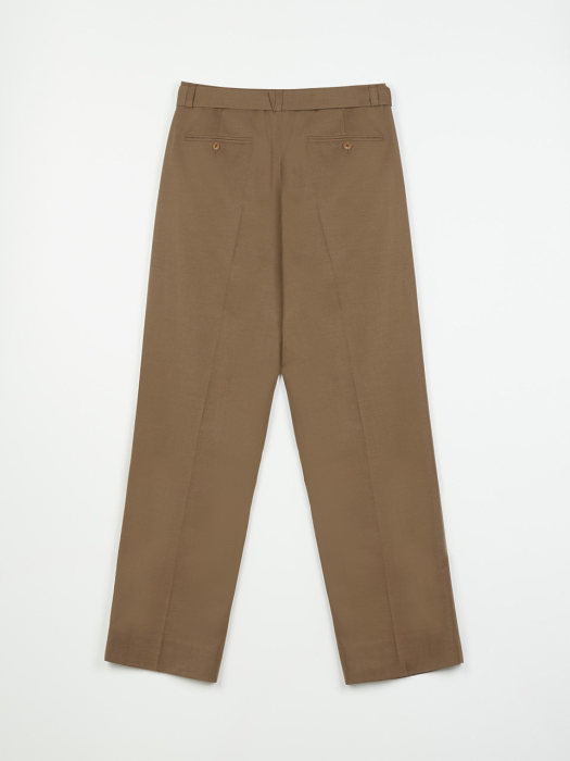 Wool Blended Belted Pants (Brown)