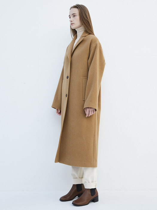 Camel Angora Wool oversized Coat