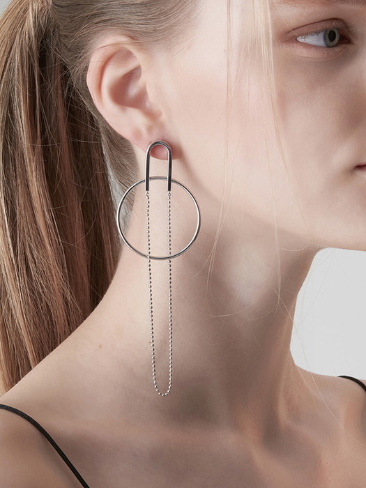 [Silver 925] Lock Motif Hoop drop Earrings