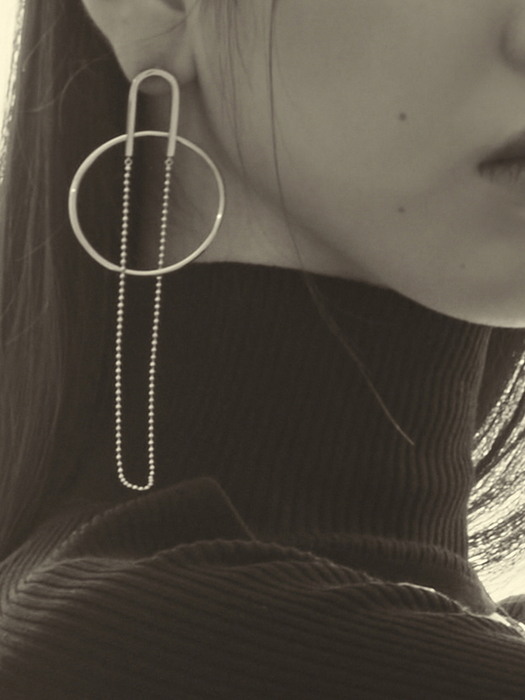 [Silver 925] Lock Motif Hoop drop Earrings