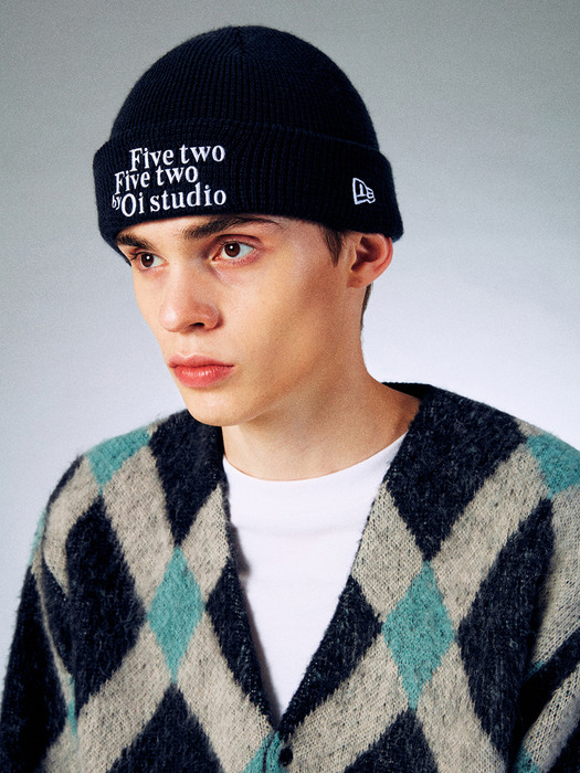 WAFFLE KNIT SHORT BEANIE [NAVY]