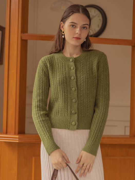 BECKY cable knit cardigan (3colors)