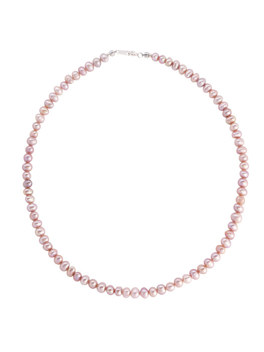 Pink Snow Pearl Necklace 925 Silver